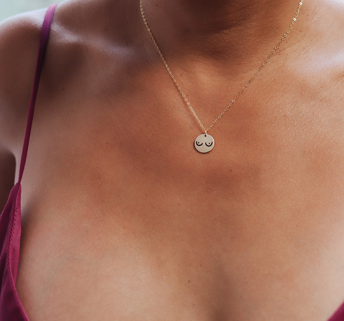 Boobie Necklace - Breast Cancer Awareness month Gift
