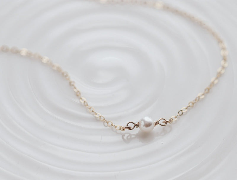 Floating Single Pearl Necklace