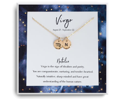 Personalized Virgo Zodiac Necklace