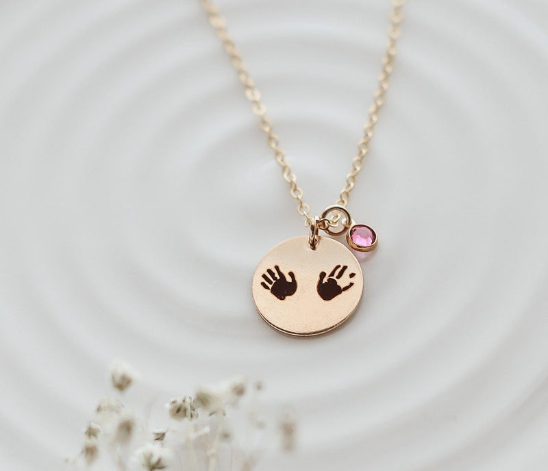 Personalized Baby Handprint Necklace