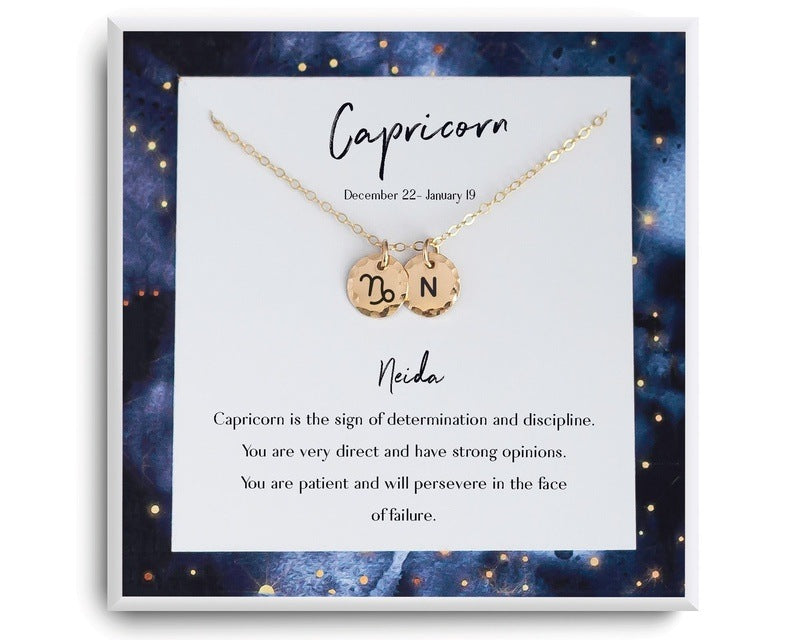 Personalized Capricorn Zodiac Necklace