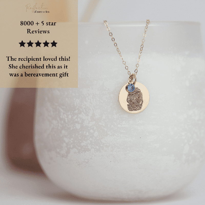 Fingerprint Necklace with Birthstone
