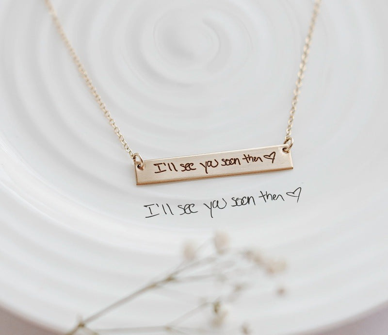 necklace with deceased handwriting