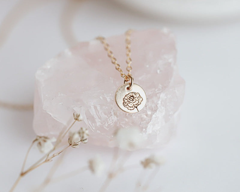 Flower for January birth Month Necklace 