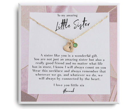 Heart Pendant Necklace for Little Sister 