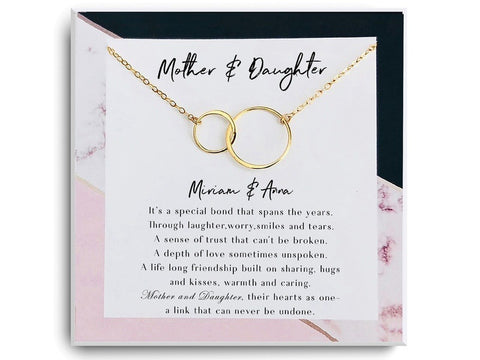 Mother-Daughter Necklace - Interlocking Circles 
