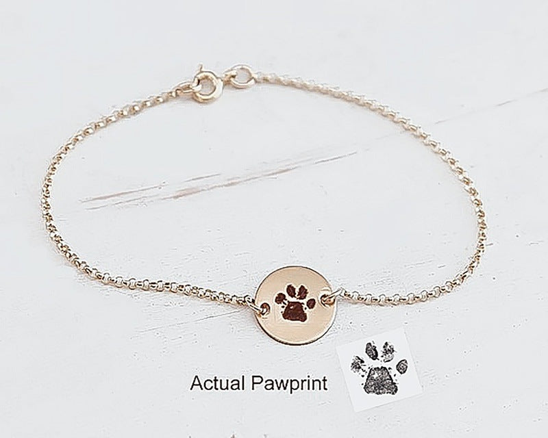 Actual Paw Print Bracelet-Pet Memorial Bracelet