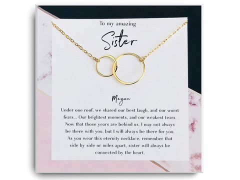 Interlocked Circle Sister Necklace 