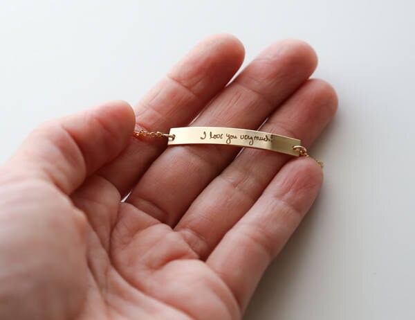 Handwriting memorial bracelet