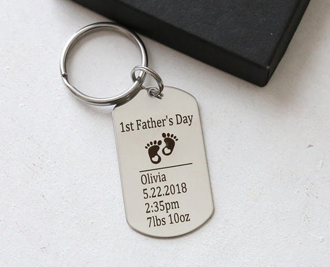 First Fathers Day Gift Keychain