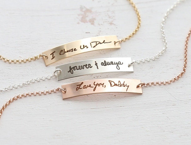 Own handwriting bracelet