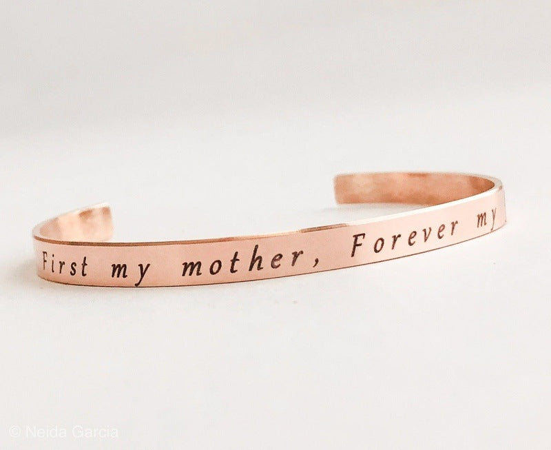 Personalized Cuff Bracelet for Mom 