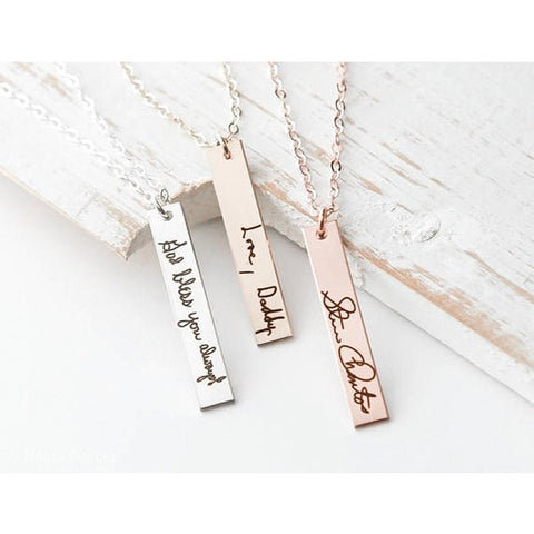 Necklace with Handwriting Engraved