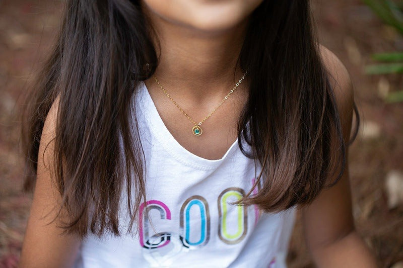 Birthstone Necklace for Little Girls 