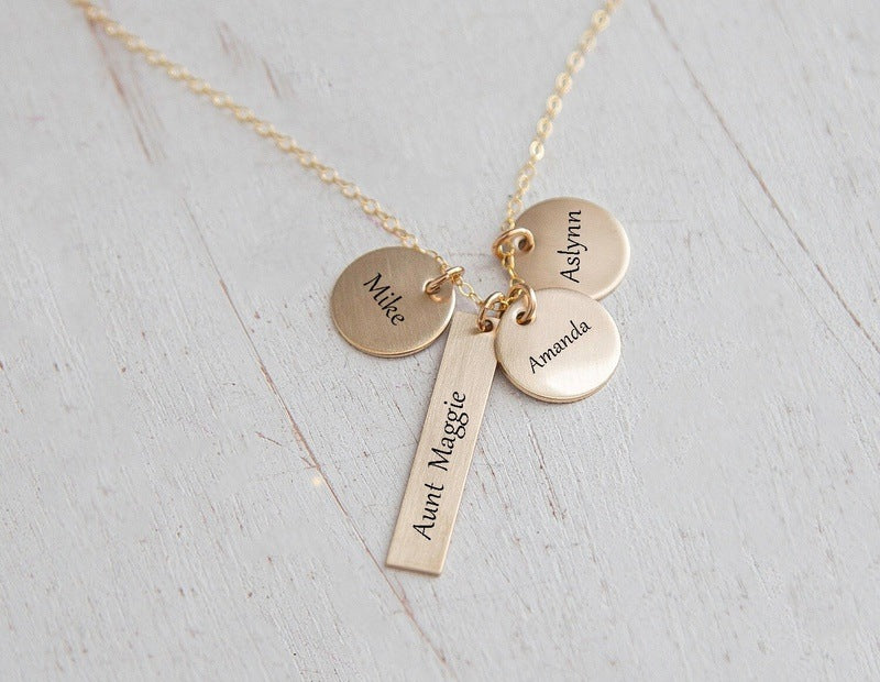 Personalized Engraved Names Necklace 