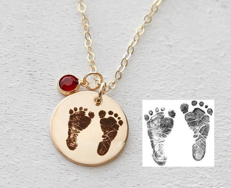 Actual Baby Footprint Necklace