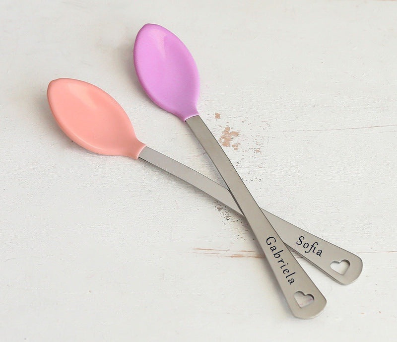 Set of 2 Baby Spoons Personalized with Names or Initials