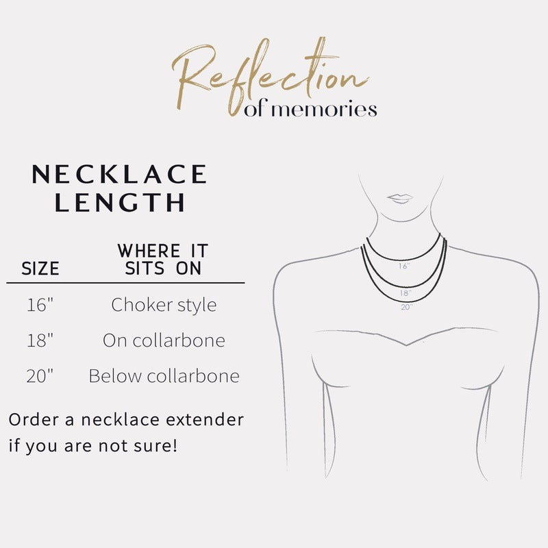 Necklace length sizes and neckline