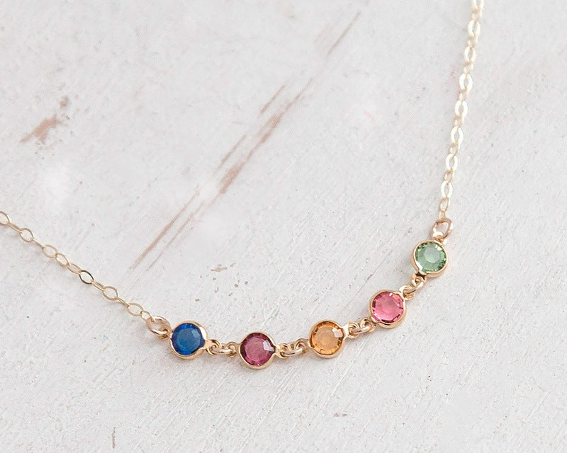 Personalized Birthstone Necklace for Grandma