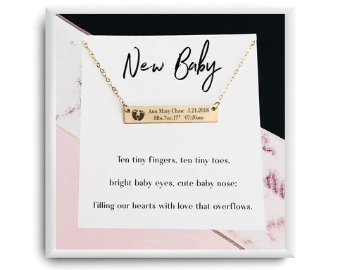 New Mom Necklace-Engraved with Birth Date