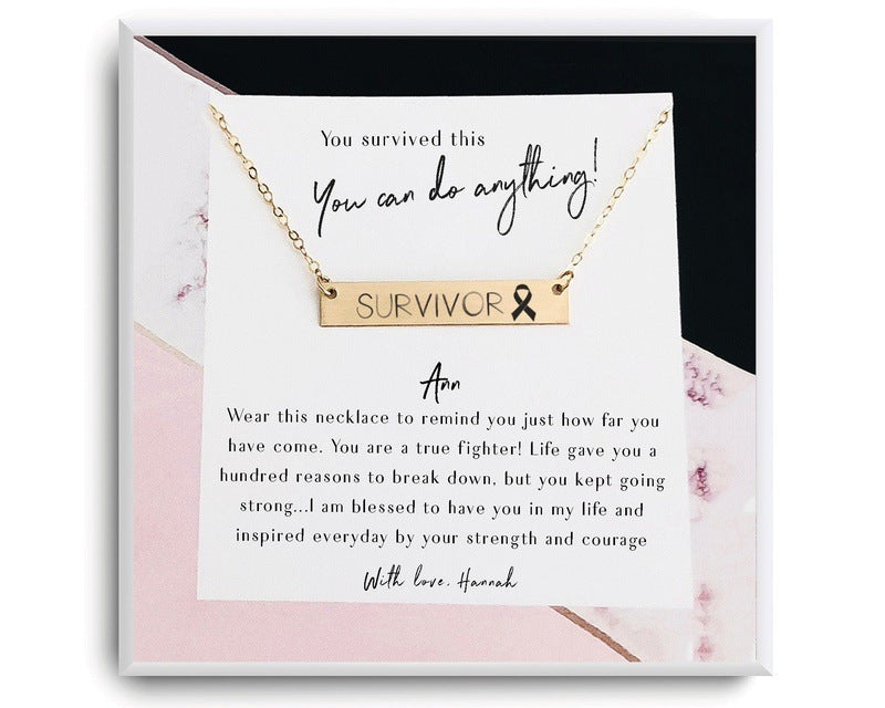 Breast cancer Survivor necklace gift