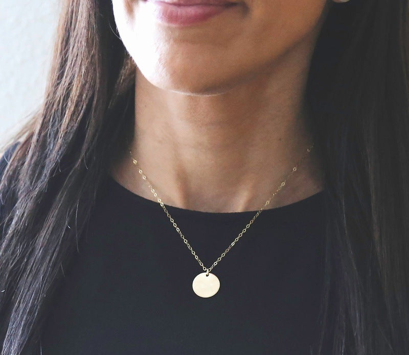 Personalized Initial Disc Necklace