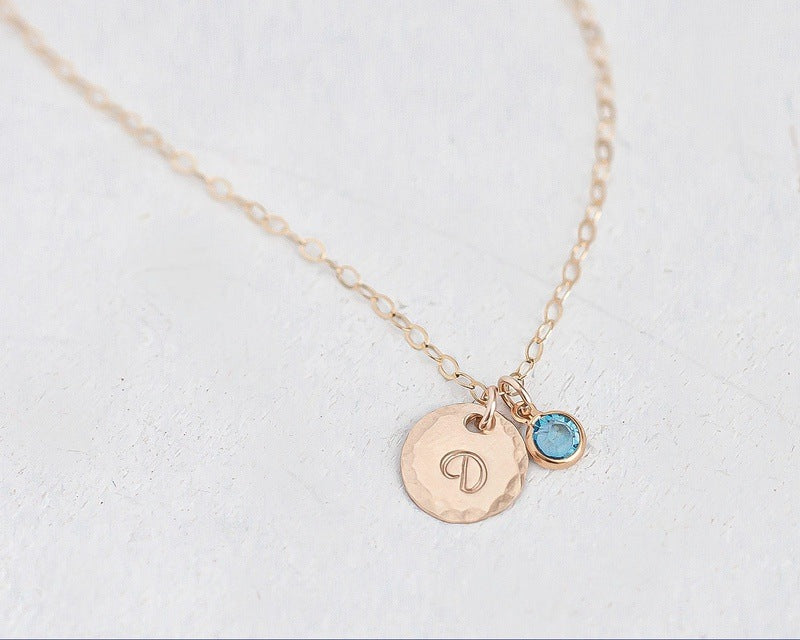 January Birthstone Personalized Necklace 