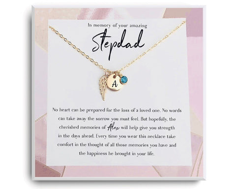 Loss of Stepfather Gold Remembrance Necklace
