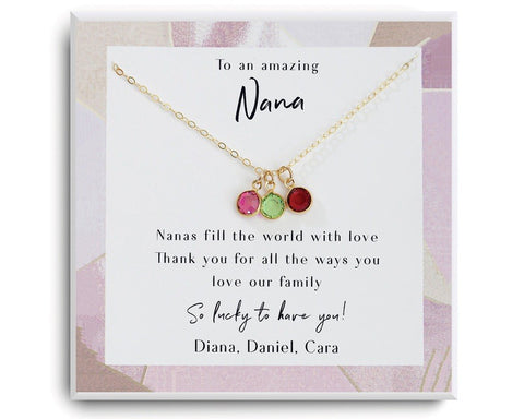 Birthstone Necklace for Nana/Grandma