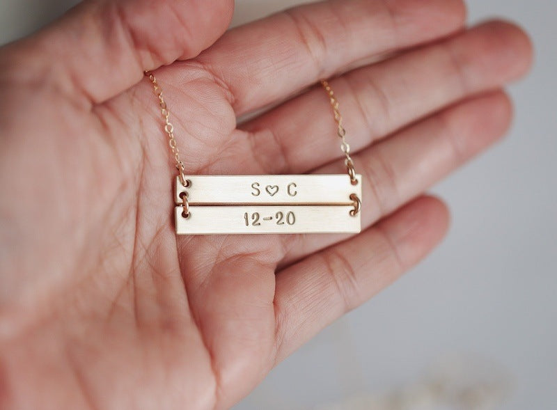 double bar necklace personalized