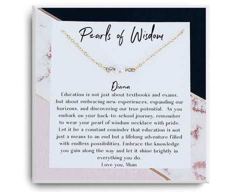 Pearls of Wisdom necklace - Back to school Gift for student