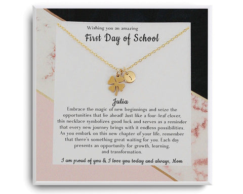 Personalized First Day of School Necklace